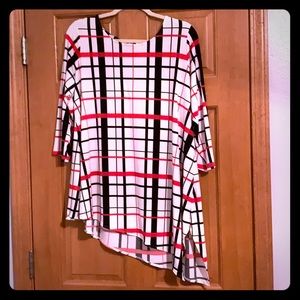 Black, white and red top!